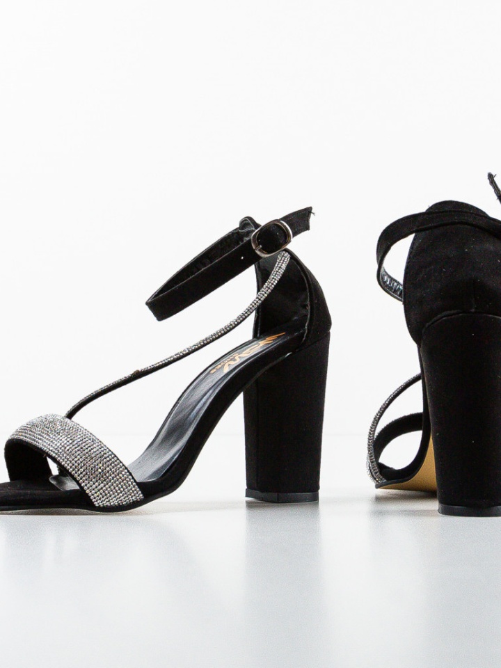 Sandale cu toc Heze Negre 2