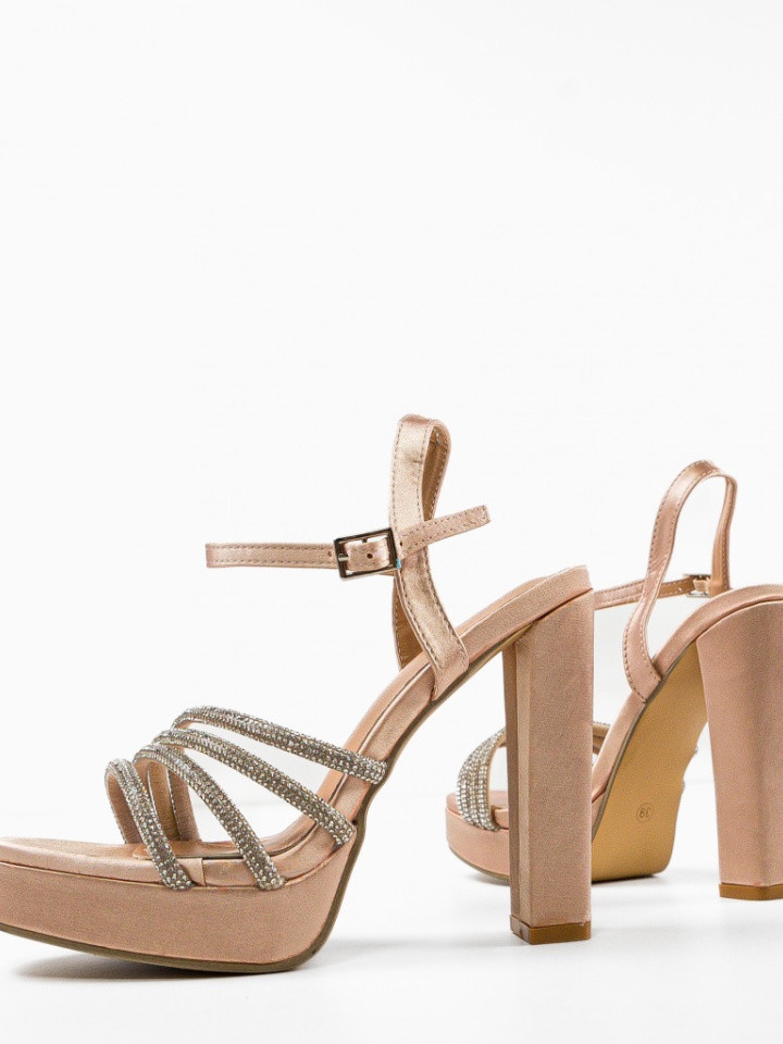 Sandale cu toc Lisbeth Negre