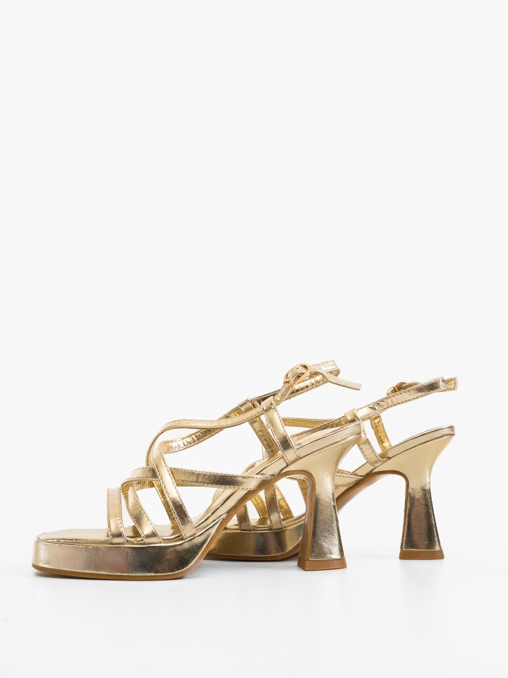 Sandale cu toc Eddie Aurii