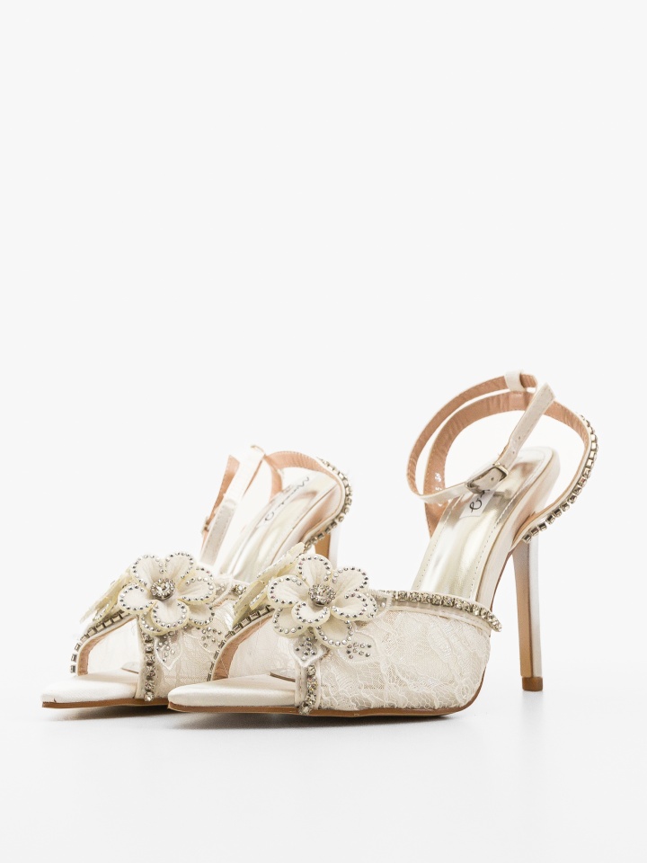 Sandale cu toc Kurtis Albe