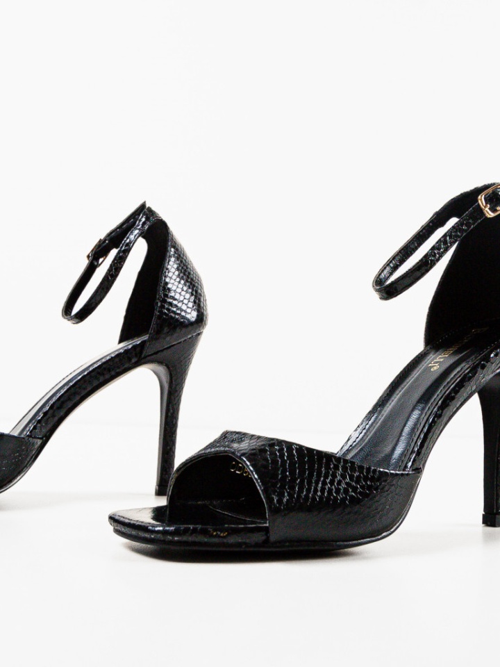 Sandale cu toc Lekaz Negri