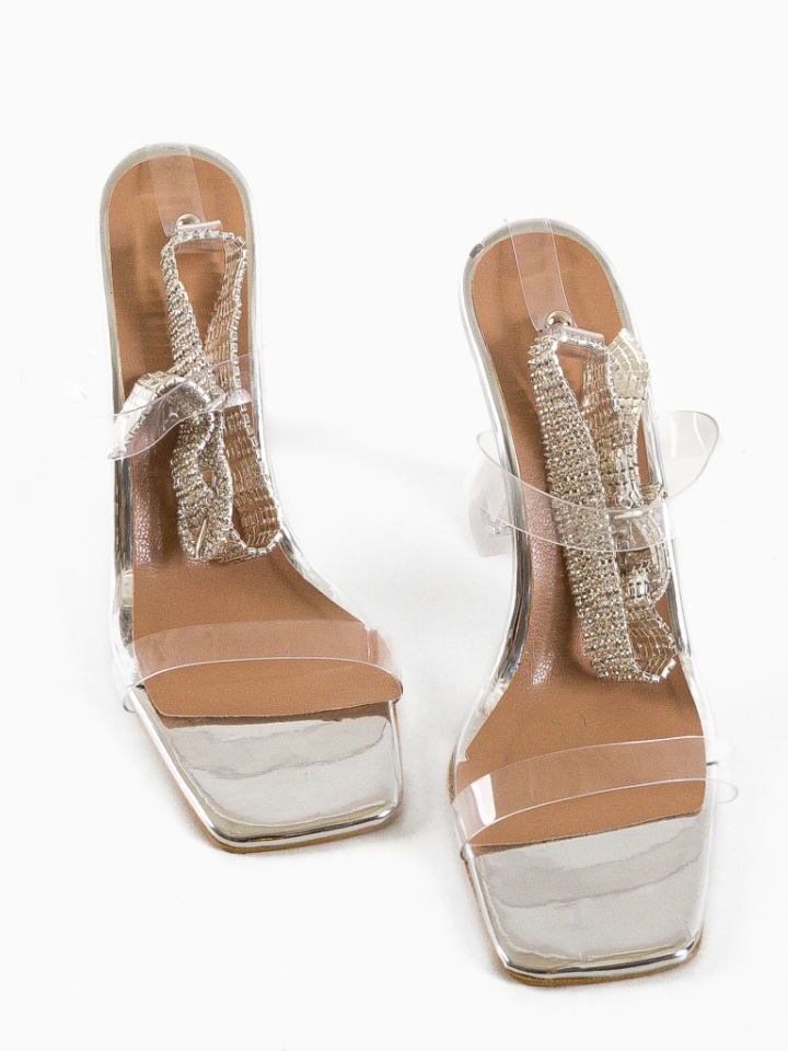 Sandale cu toc Korel Argintii