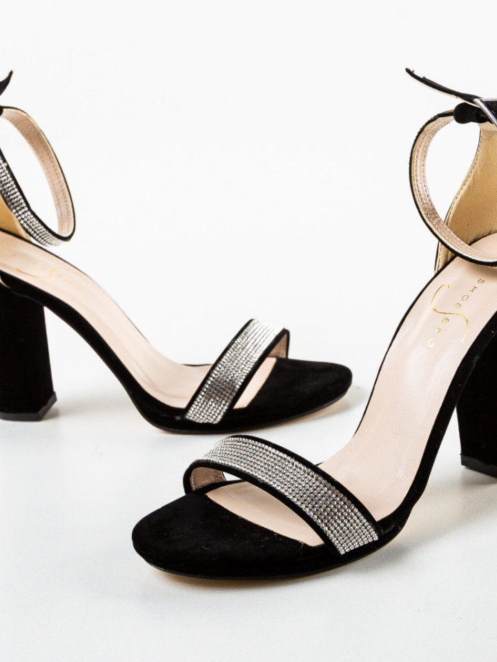 Sandale cu toc Crimson Negre