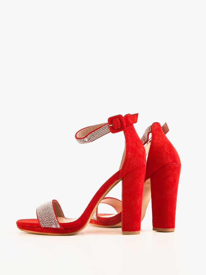 Sandale cu toc Estes Rosii