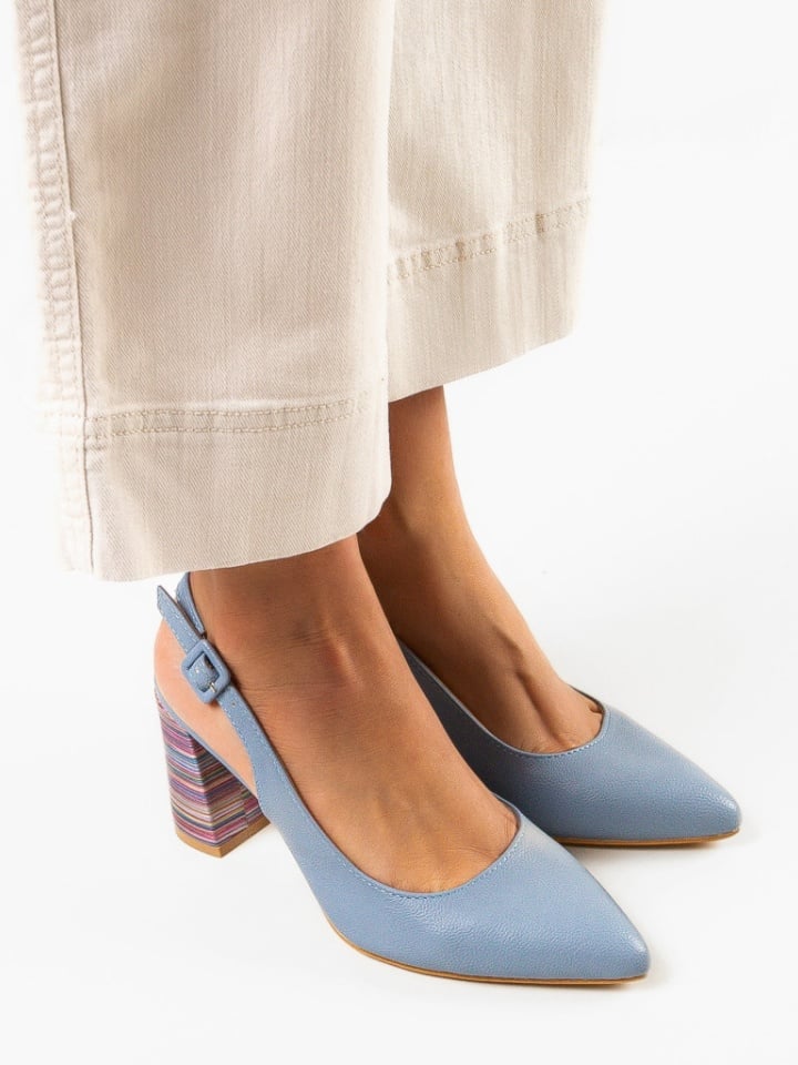 Pantofi cu toc Soka Albastrii