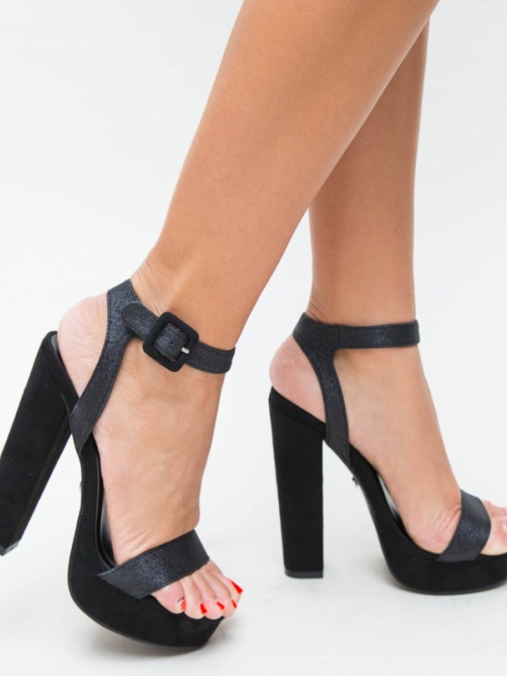 Sandale Cu Toc Kian Negre