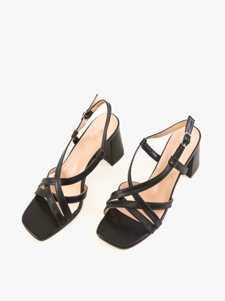Sandale cu toc Karen Negre