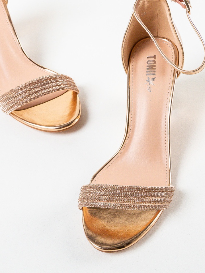 Sandale cu toc Ogan Aurii