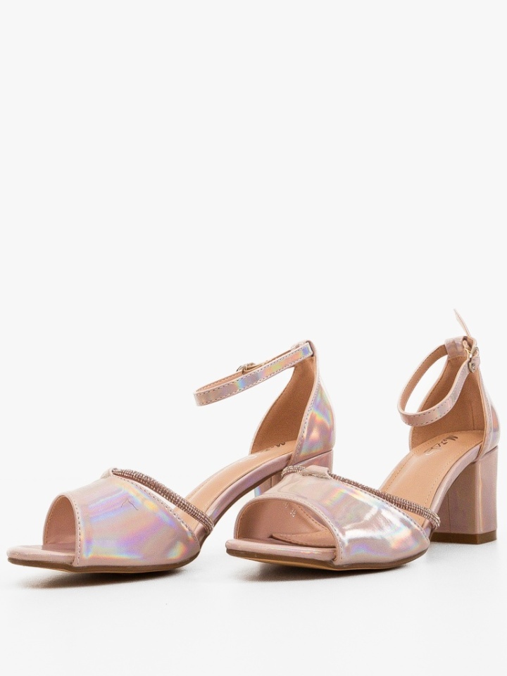 Sandale cu toc Leyre Argintii