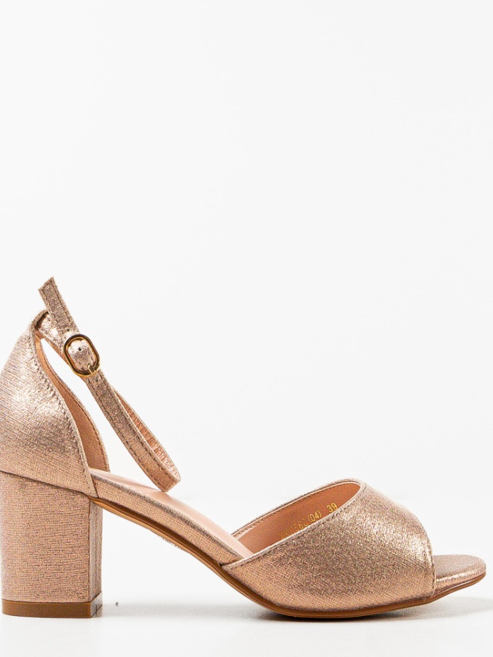 Sandale cu toc Bride Aurii 2