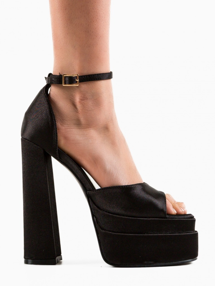 Sandale cu toc Maisy Negre