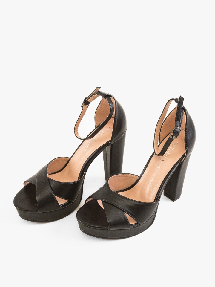 Sandale cu toc Peck Negre
