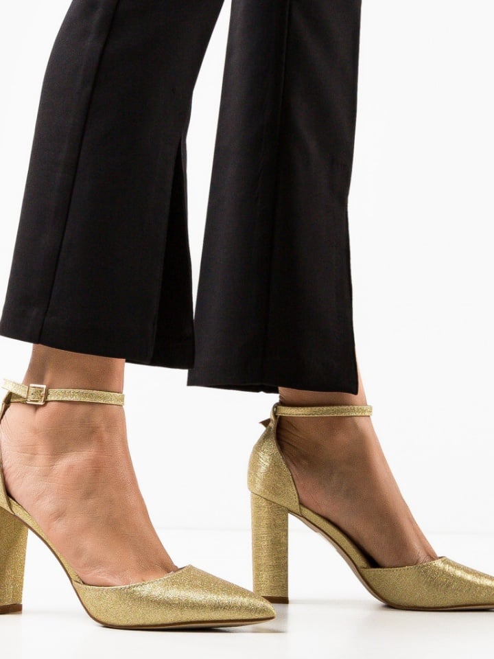 Pantofi cu toc Nakara Aurii 2