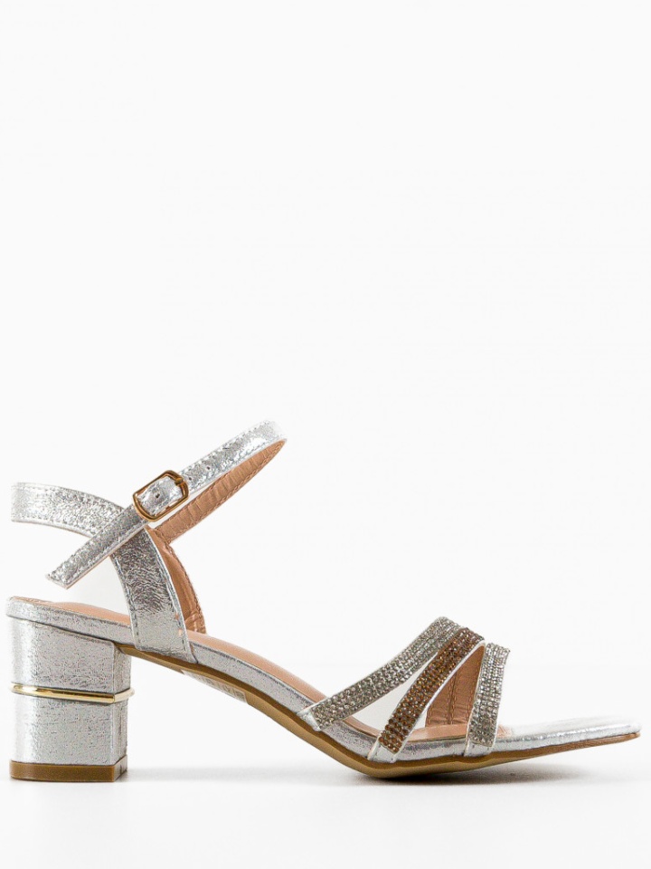 Sandale cu toc Sunbell Argintii