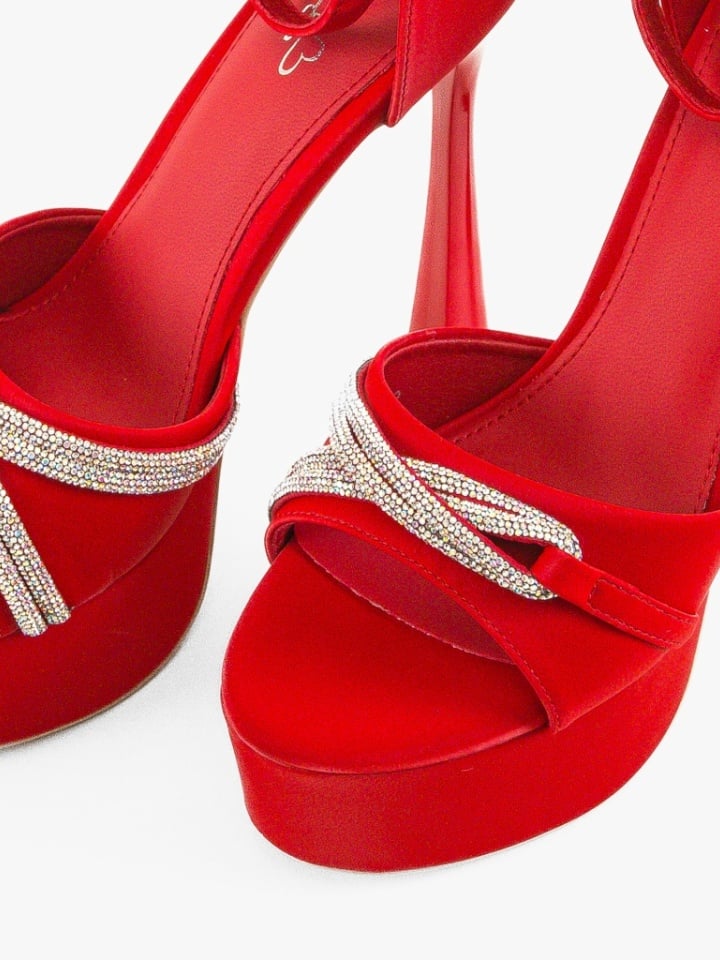 Sandale cu toc Sanguino Rosii