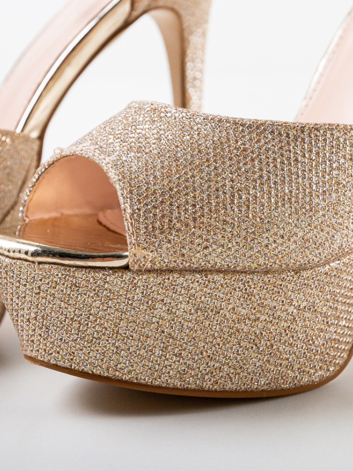 Sandale cu toc Aliyah Aurii