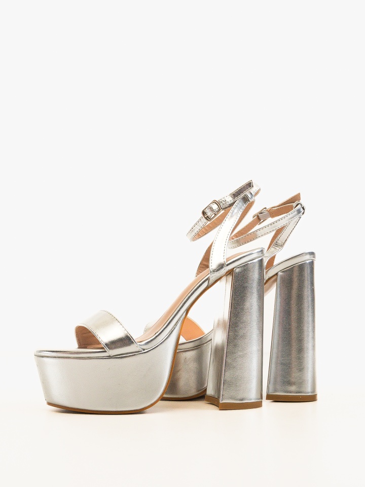 Sandale cu toc Moreno Argintii
