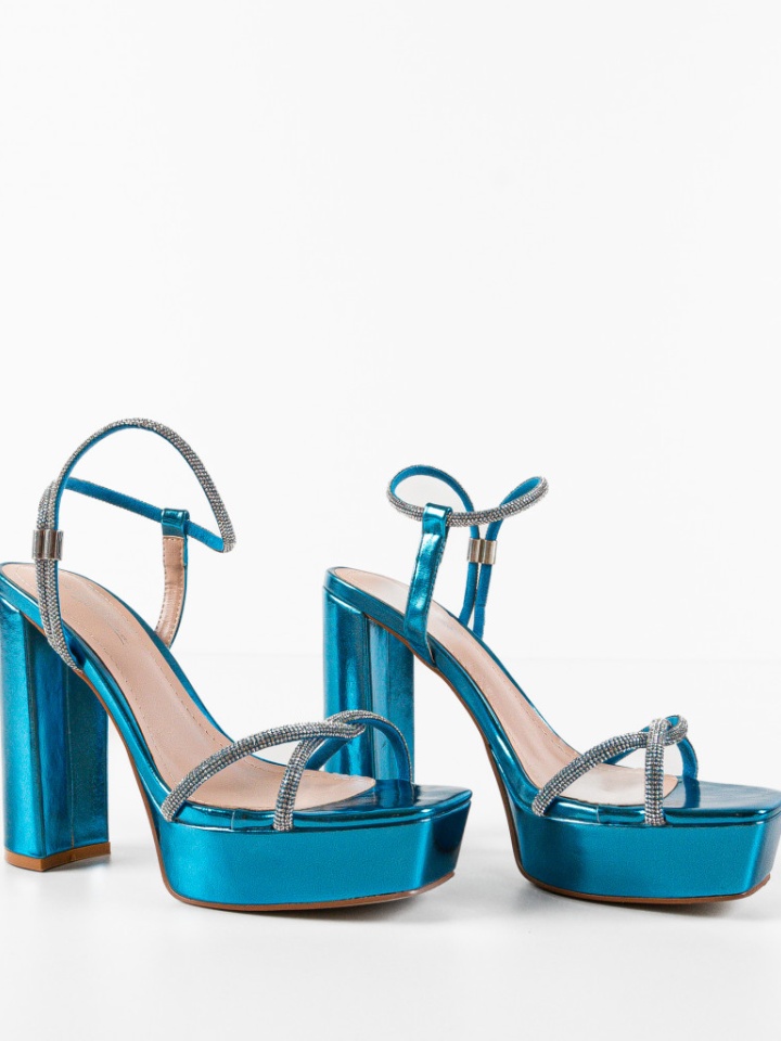 Sandale cu toc Miran Aurii