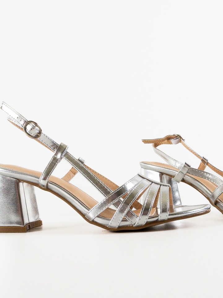 Sandale cu toc Stussy Argintii
