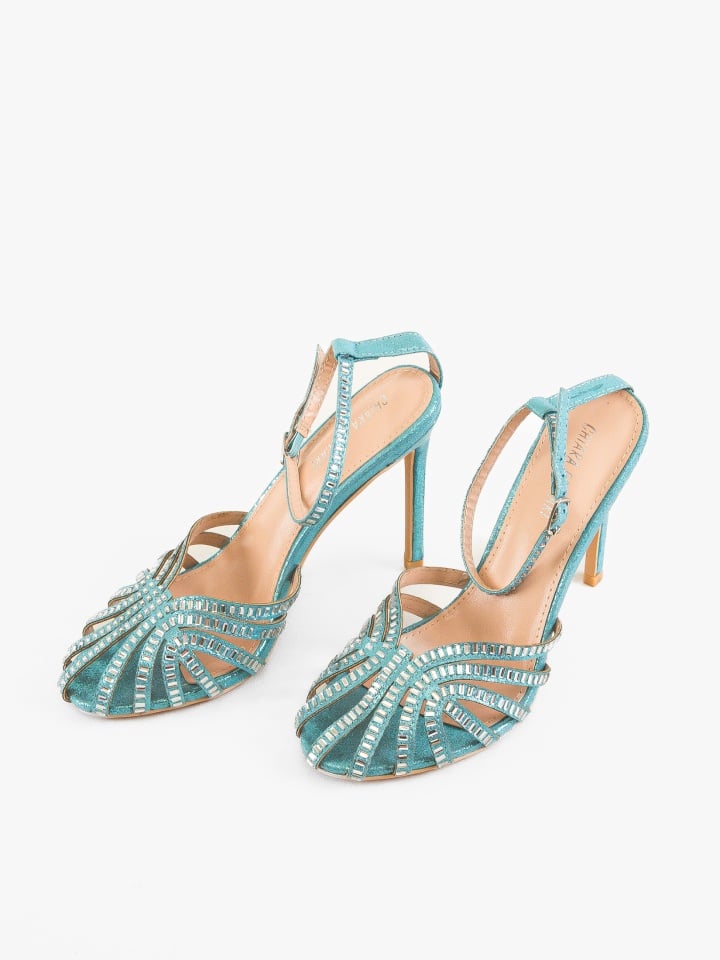 Sandale cu toc Bridg Albastre