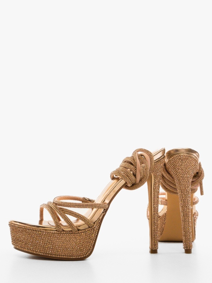 Sandale cu toc Aqsa Albe