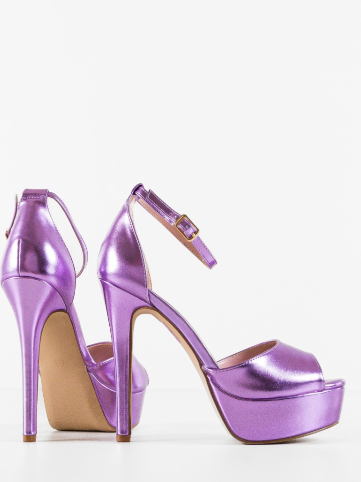 Sandale cu toc Yrama Aurii