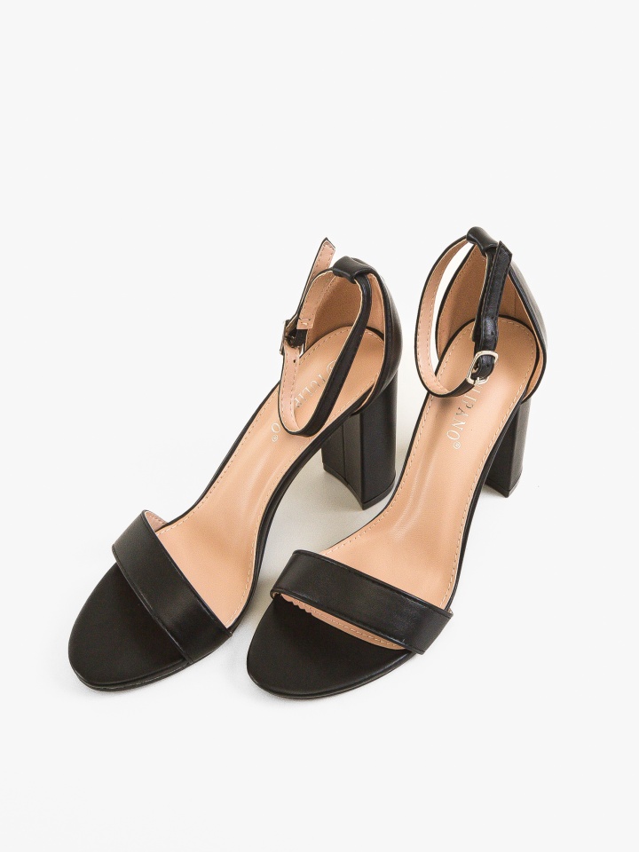 Sandale cu toc Aurora Albe