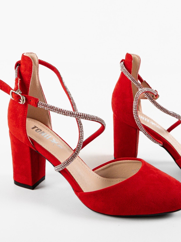 Pantofi cu toc Santos Rosii