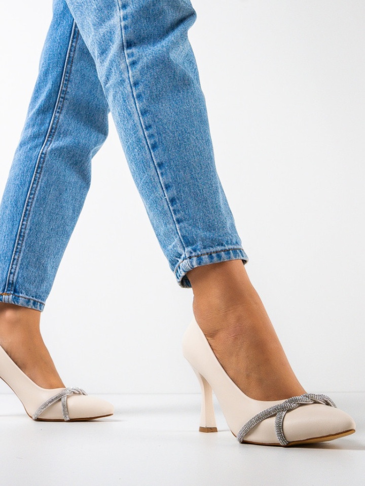 Pantofi cu toc Yajo Albi