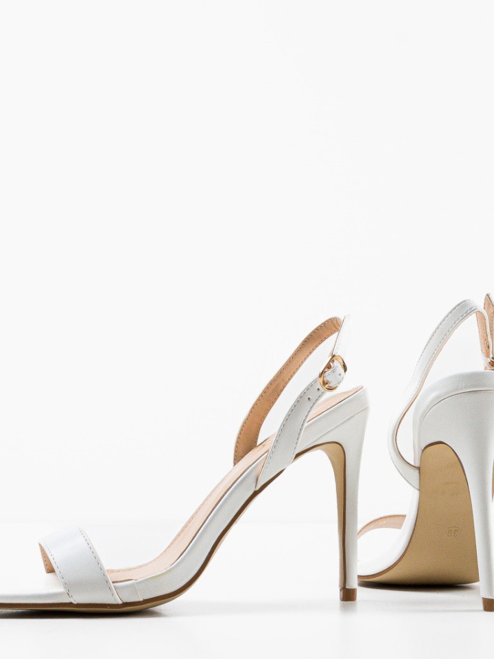 Sandale cu toc Ynyman Albe
