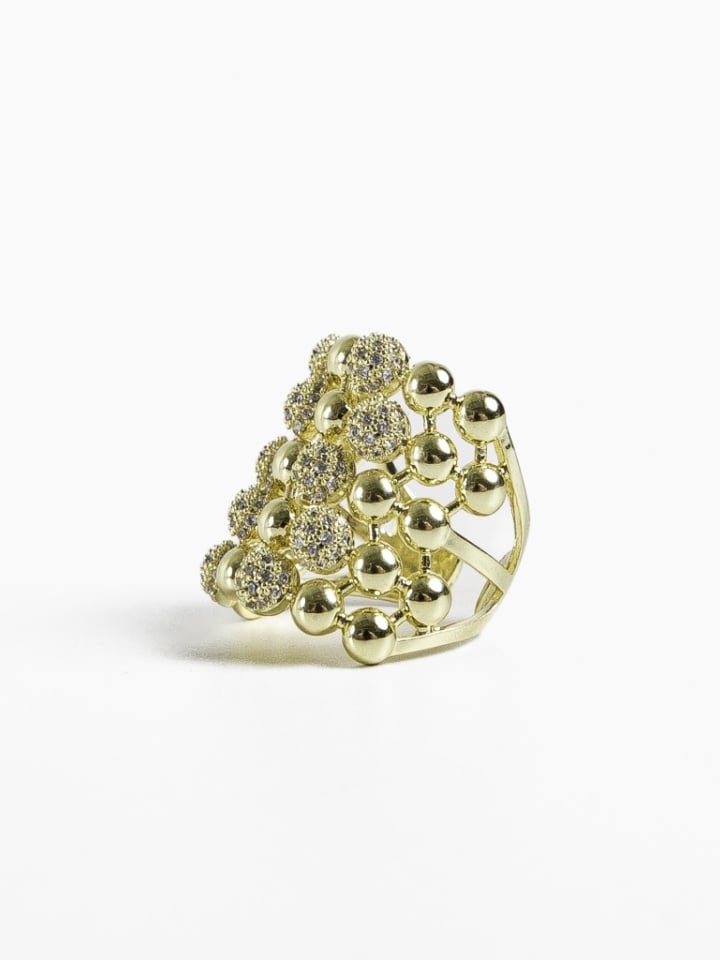 Inel Hexego Argintiu