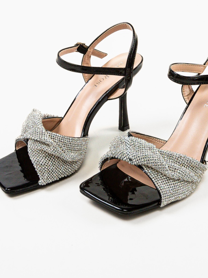 Sandale cu toc Bhavna Negre