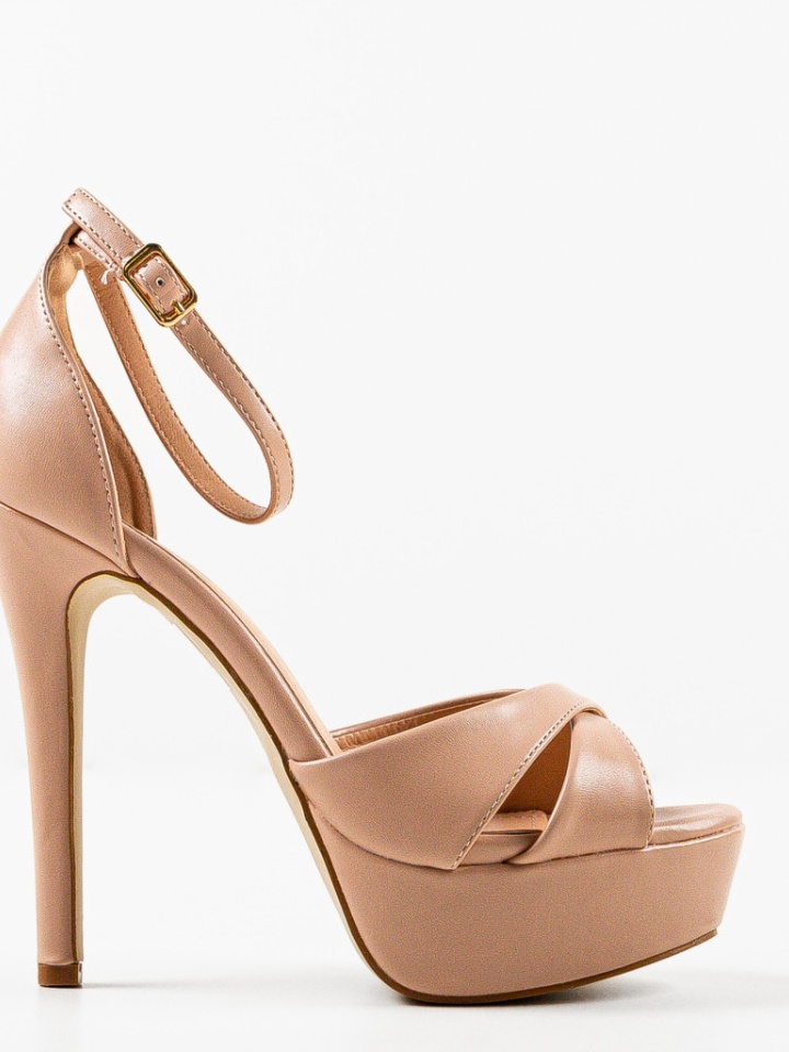 Sandale cu toc Foja Bej