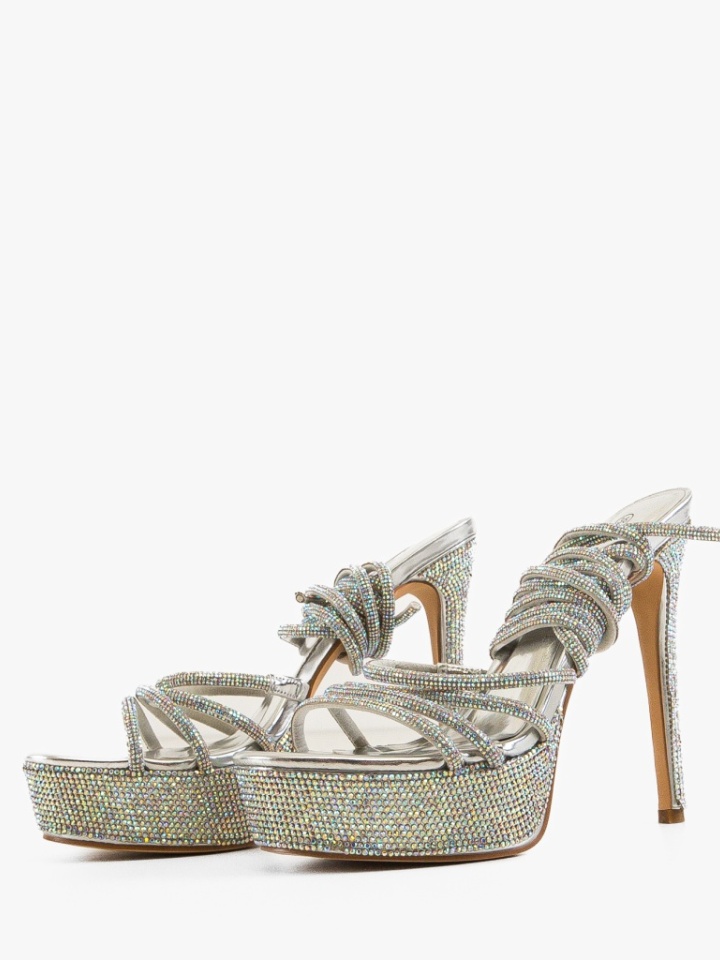 Sandale cu toc Aqsa Albe