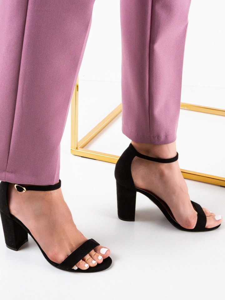 Sandale cu toc Asten Negre