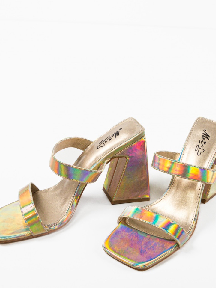 Saboti cu toc Luanda Argintii