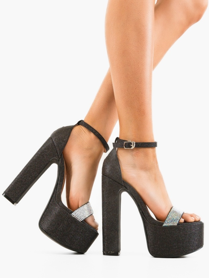 Sandale cu toc Valenby Argintii