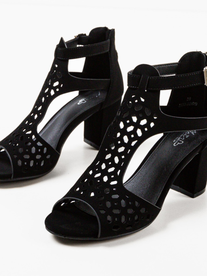 Sandale cu toc Minison Albe