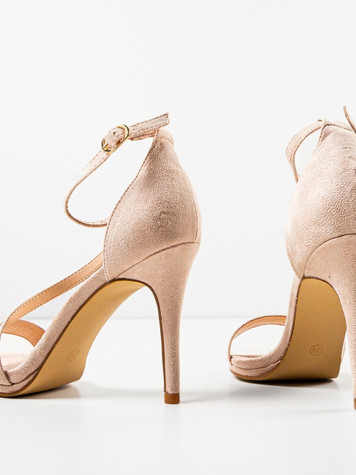 Sandale cu toc Higon Bej