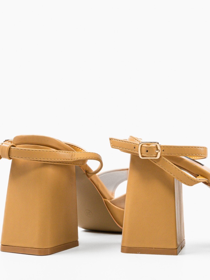 Sandale cu toc Flaviana Negre