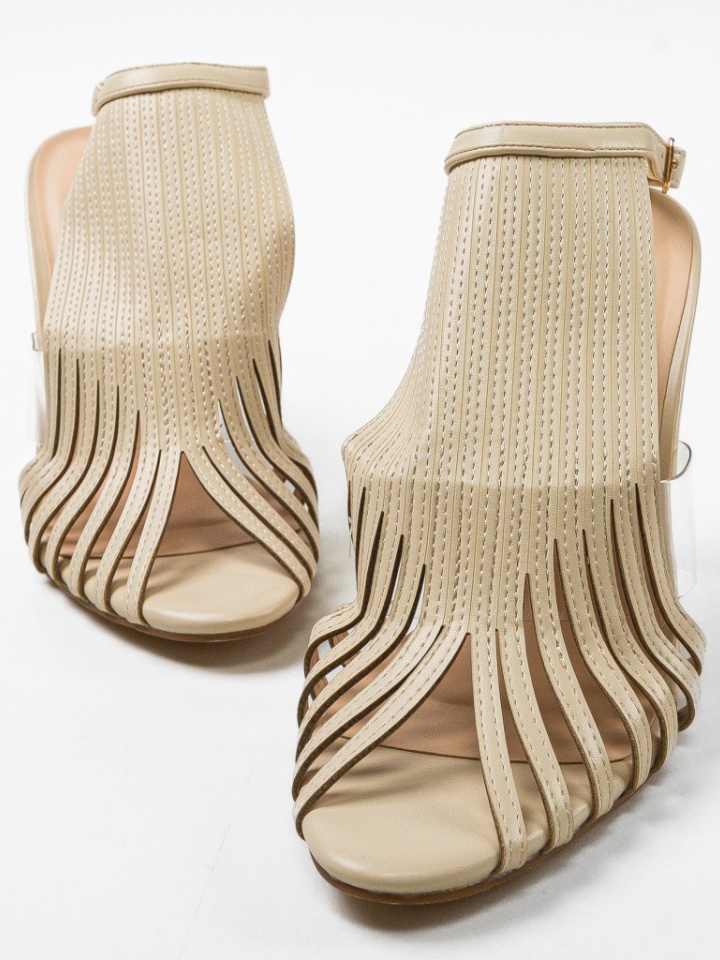 Sandale cu toc Silvia Albe