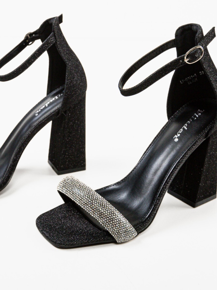 Sandale cu toc Eligia Negre