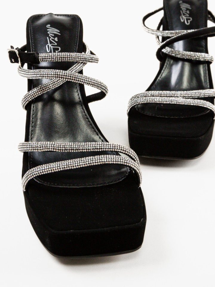 Sandale cu toc Mango Negre