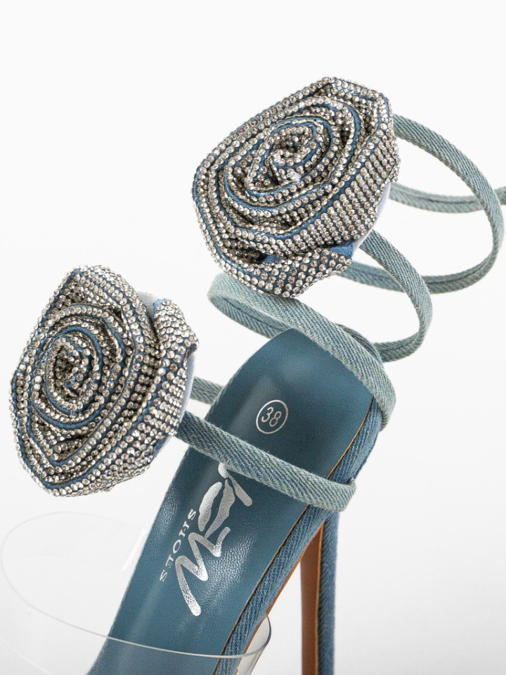 Sandale cu toc Rosese Albastre