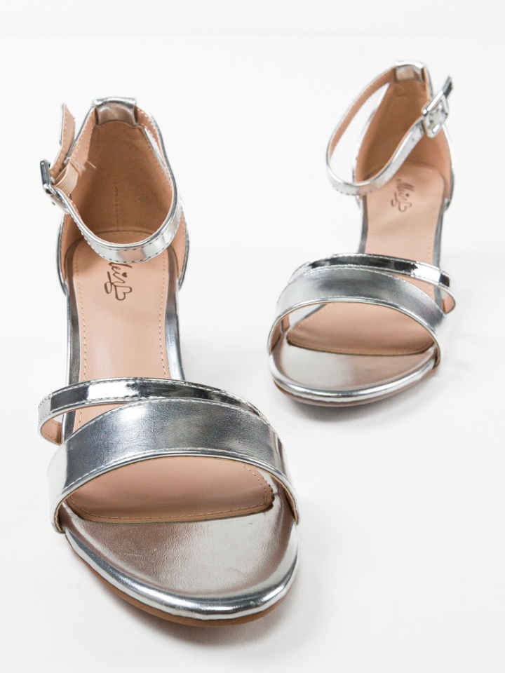 Sandale cu toc Urszula Argintii