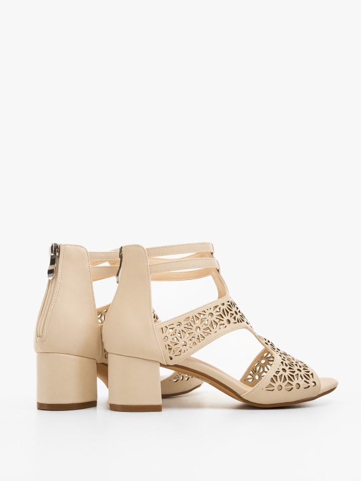 Sandale cu toc Drydyna Bej