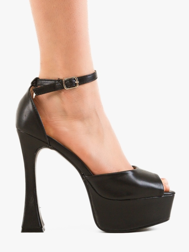 Sandale cu toc Krishan Negre