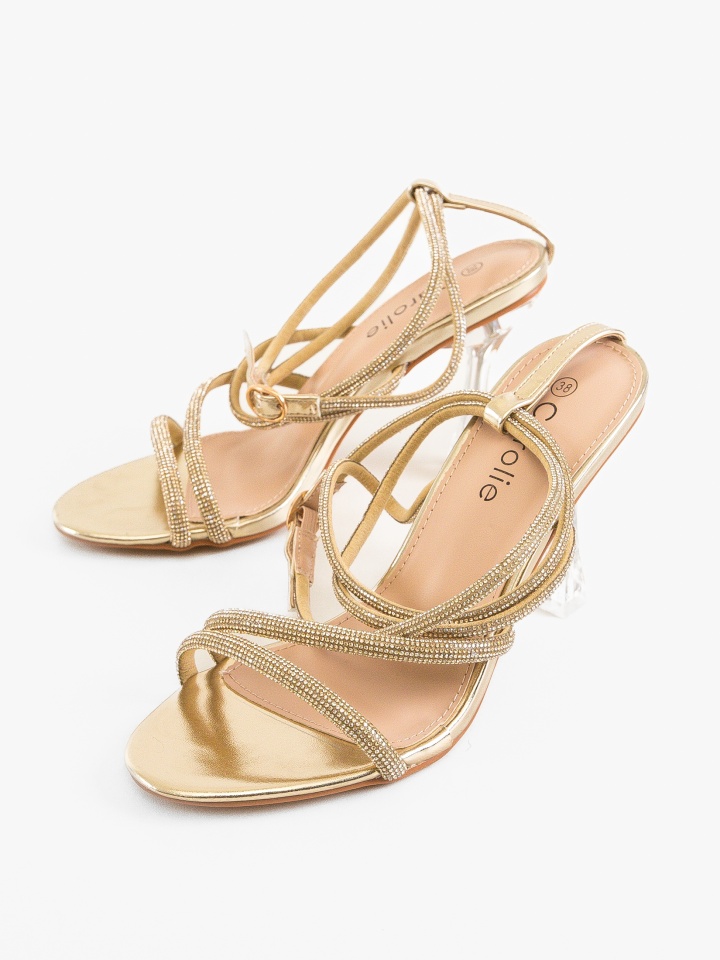 Sandale cu toc Anne Aurii