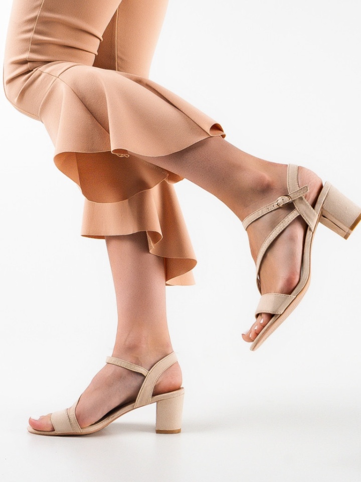 Sandale cu toc Arlon Bej