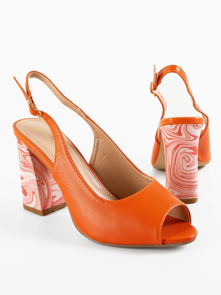 Sandale cu toc Flogre Camel